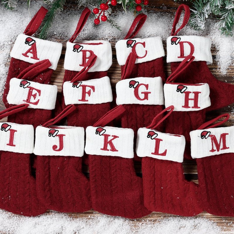 Knit Monogram Christmas Socks. | - Elegant Households KE