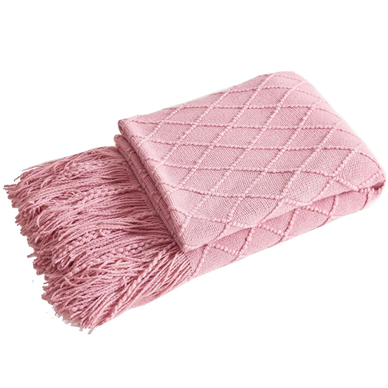 Knitted Throw Blanket With Tassel | - Elegant Households KE