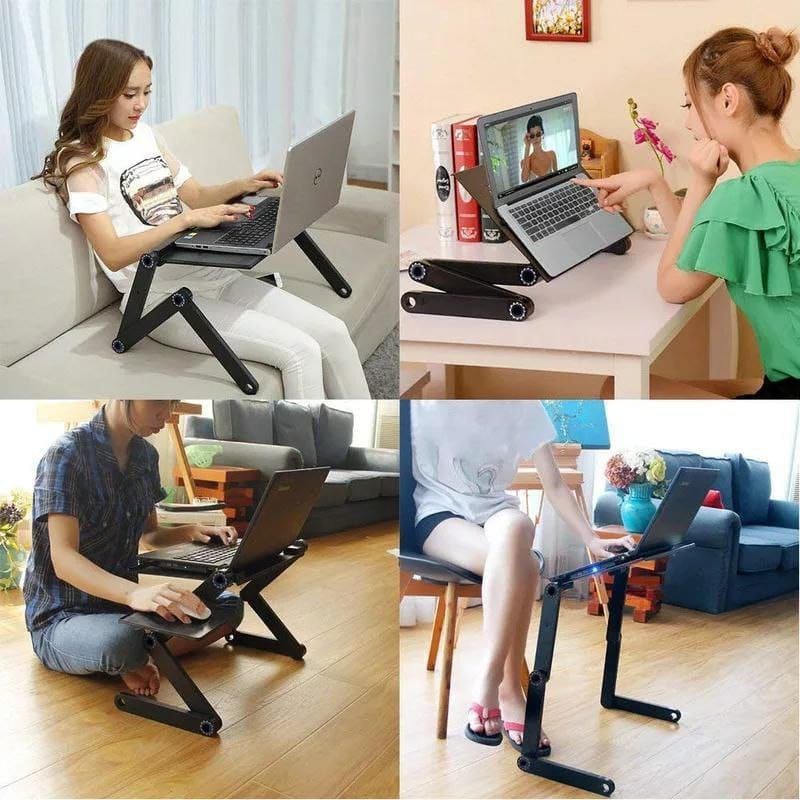 Laptop Stand With Fan – Adjustable, Foldable & Mouse Pad Support