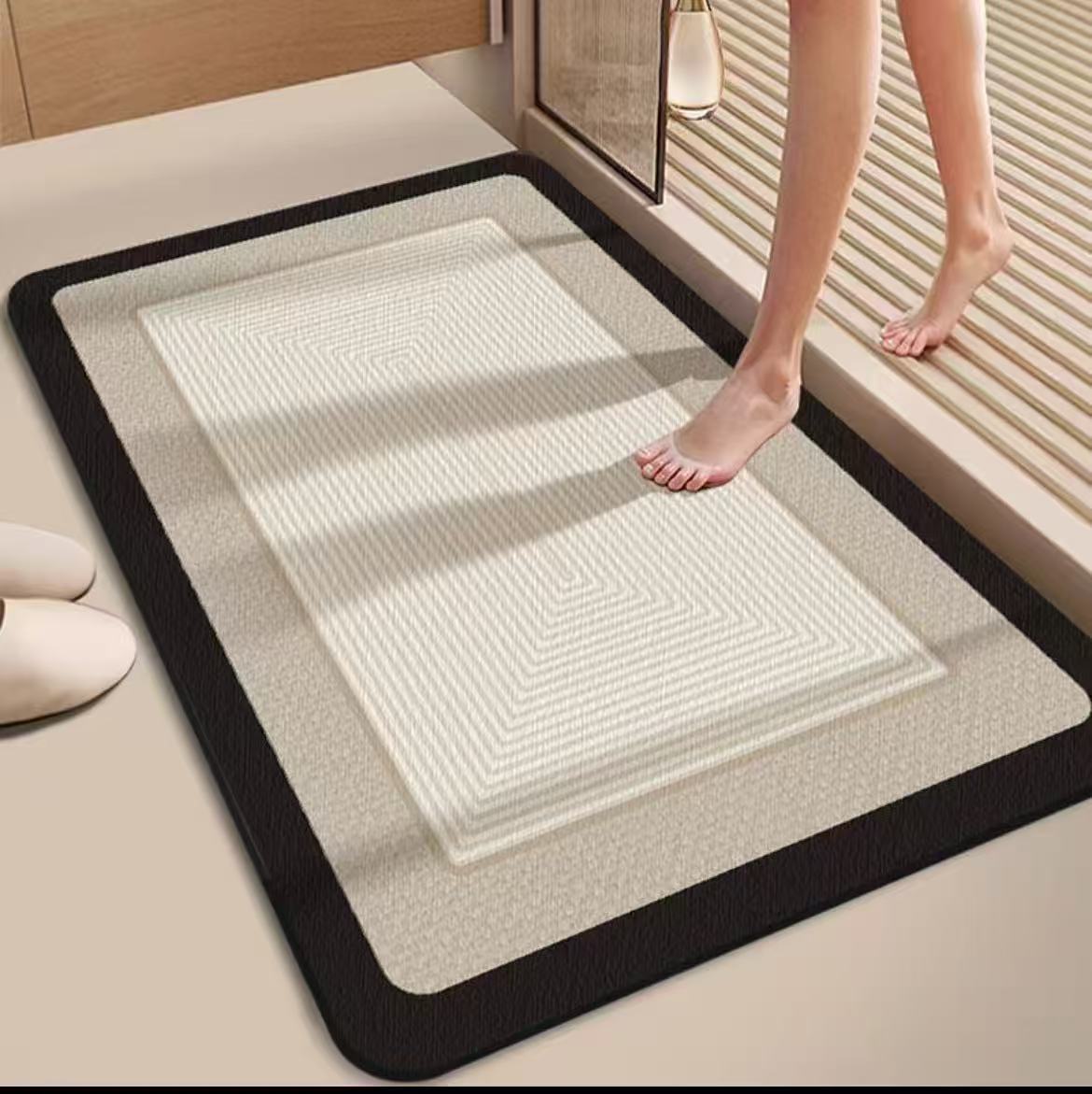 Large Absorbent Bathroom Mat with Anti - Slip Backing | - Elegant Households KE