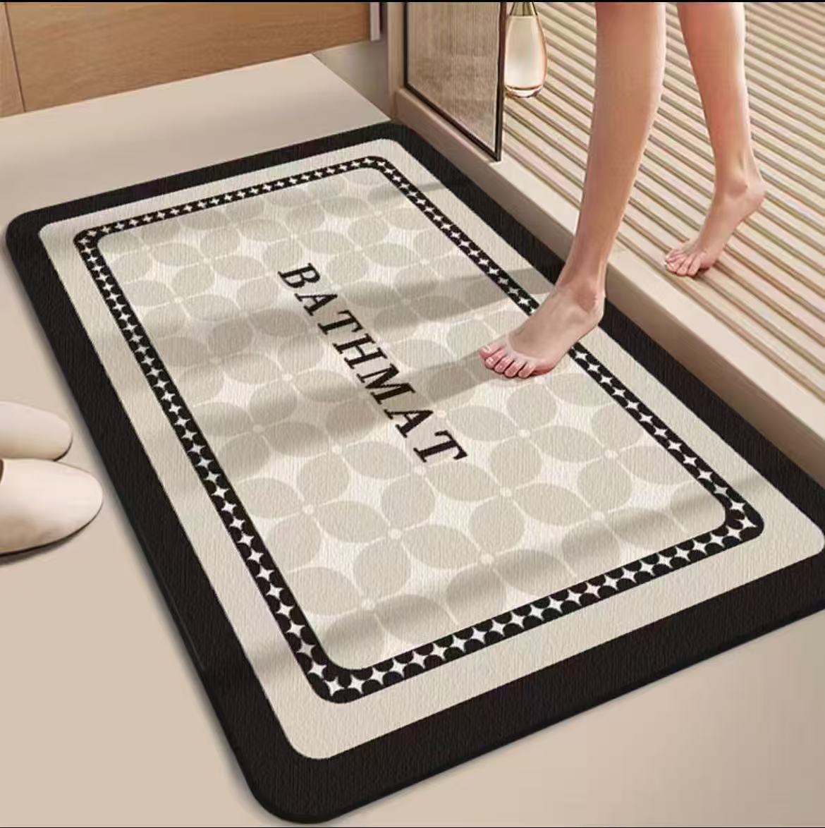 Large Absorbent Bathroom Mat with Anti - Slip Backing | - Elegant Households KE