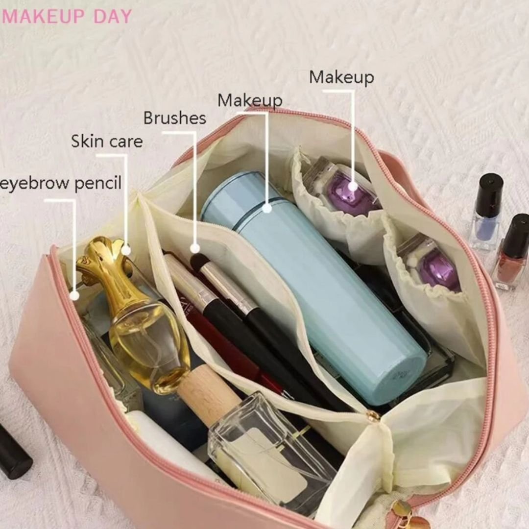 Large capacity Cosmetic Bag Makeup Organizer | - Elegant Households KE