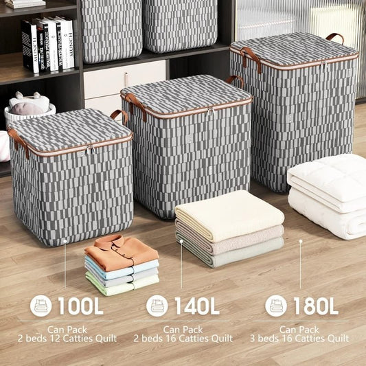 Large Capacity Quilt Duvet/Closet Organizer/Luggage Storage Bags | - Elegant Households KE