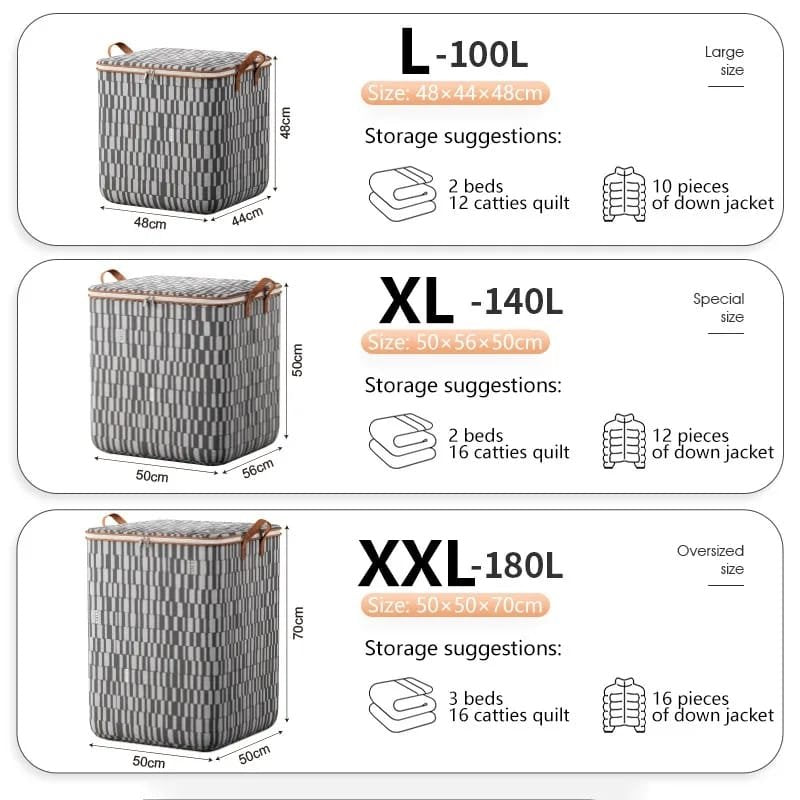 Large Capacity Quilt Duvet/Closet Organizer/Luggage Storage Bags | - Elegant Households KE