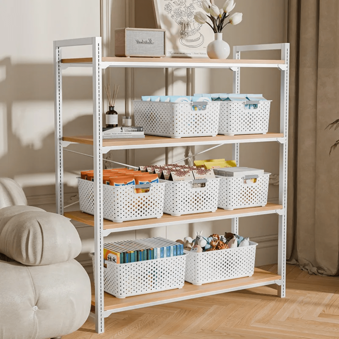 Large Plastic Storage Basket with Handles | Multi - Purpose Bin | - Elegant Households KE