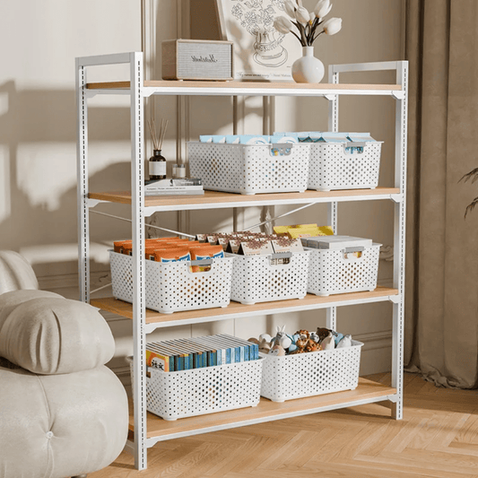 Large Plastic Storage Basket with Handles | Multi - Purpose Bin | - Elegant Households KE