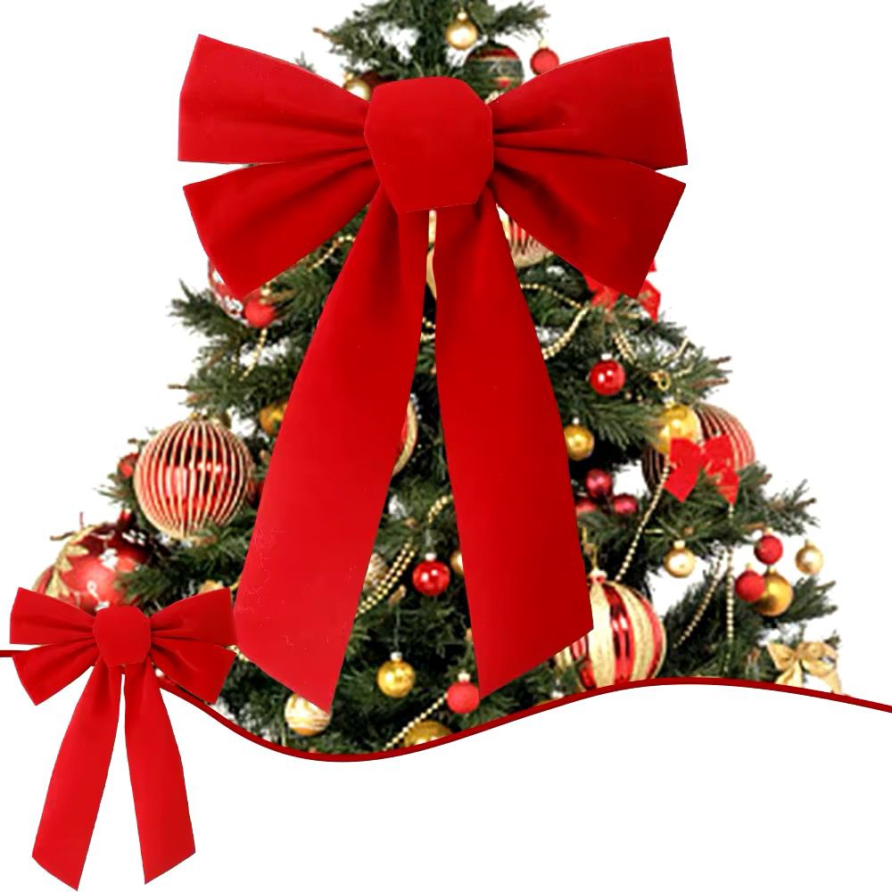 Large Red Velvet Christmas Bow | - Elegant Households KE