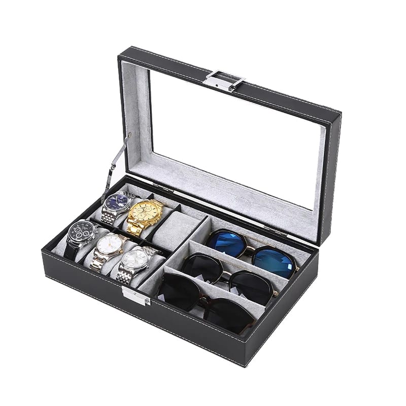Leather Watch Sunglass Organizer | - Elegant Households KE