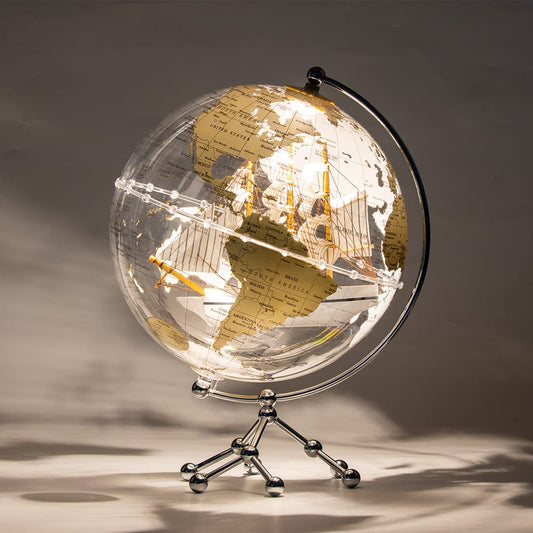 LED Illuminated World Globe with Map Decor | - Elegant Households KE