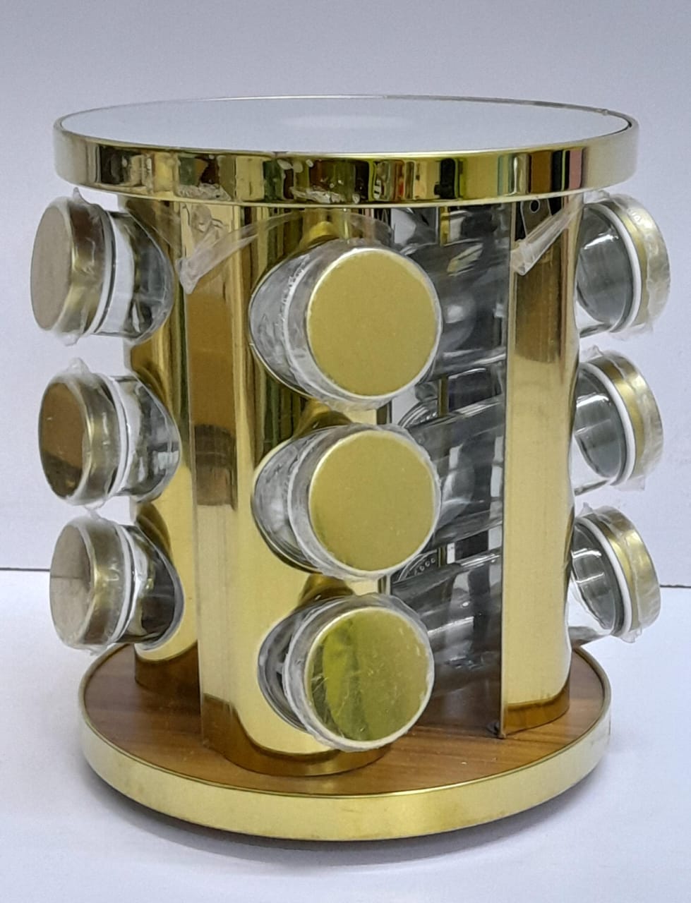 LED touch ROTATING SPICE RACK | - Elegant Households KE