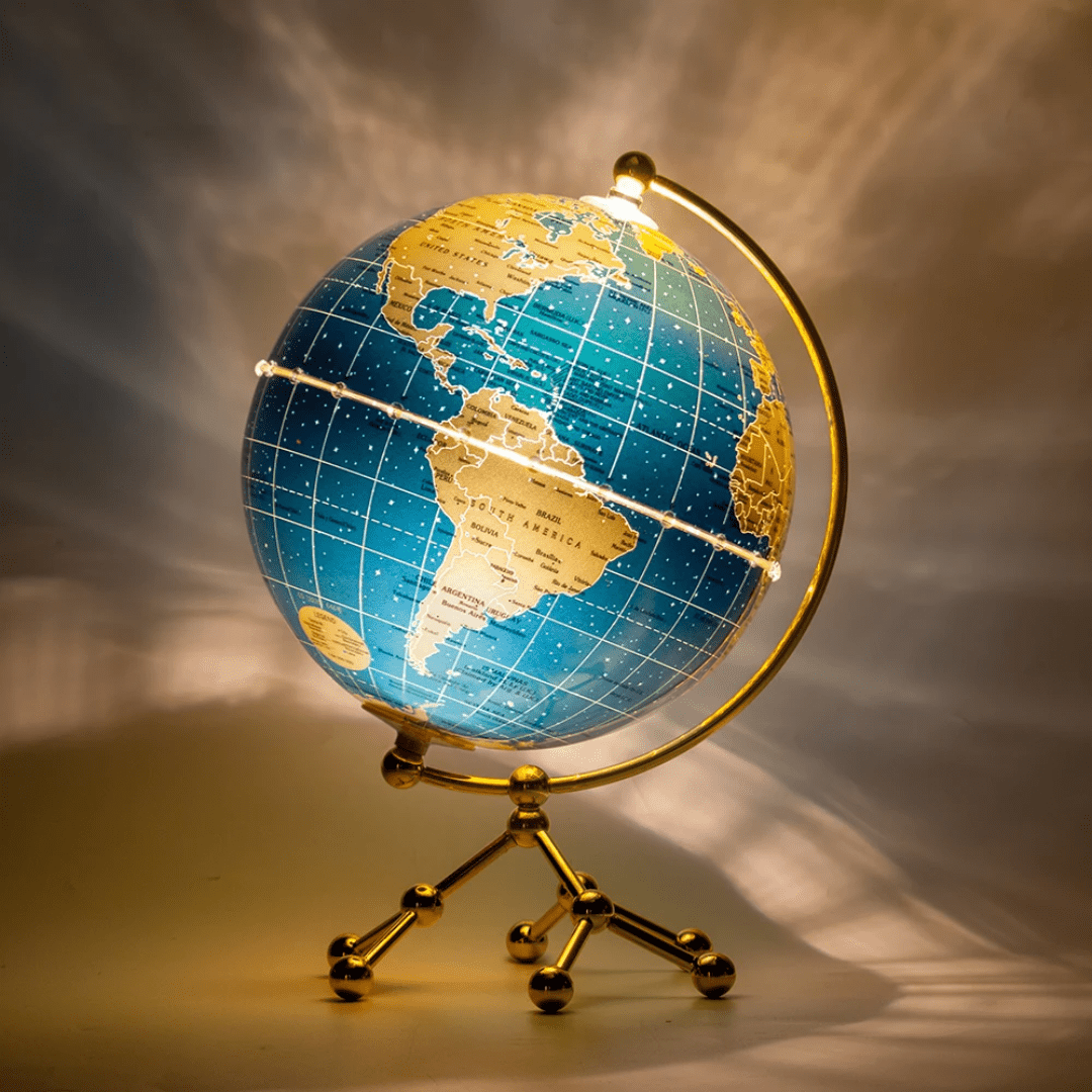 LED World Map Globe – Illuminated Desktop Globe for Home, Office & Gift Décor | - Elegant Households KE