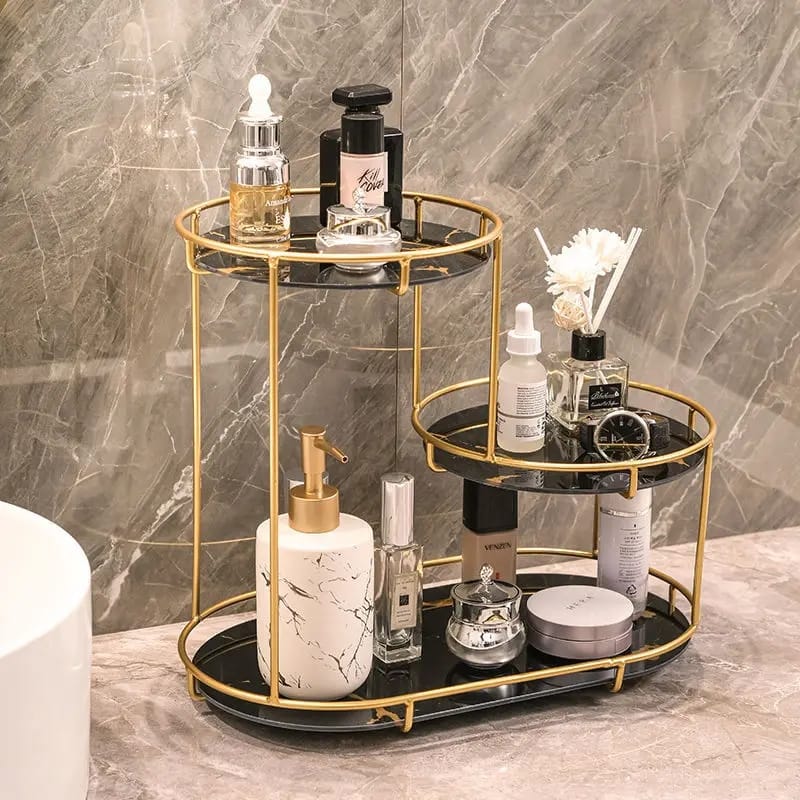 Light Luxury Storage Shelf/Cosmetics Toiletries Organizer  | - Elegant Households KE