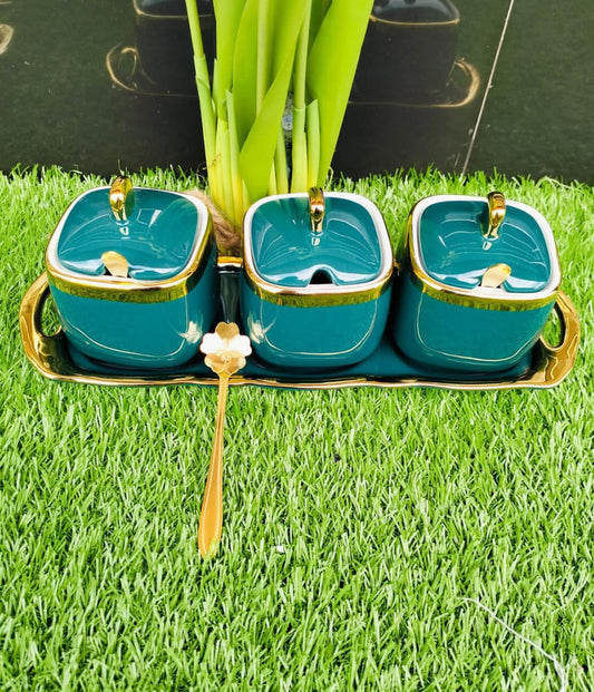 Luxurious Sugar/spice dish set | - Elegant Households KE