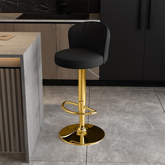 Luxury Bar Stools with Gold Metal Base – Modern Nordic Design