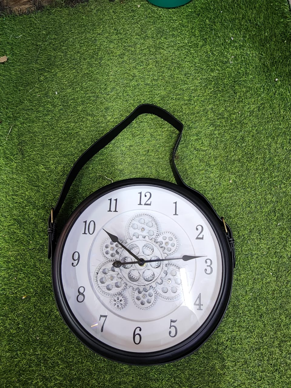 Luxury Clock with Rotating Gears & Hanging Belt | - Elegant Households KE