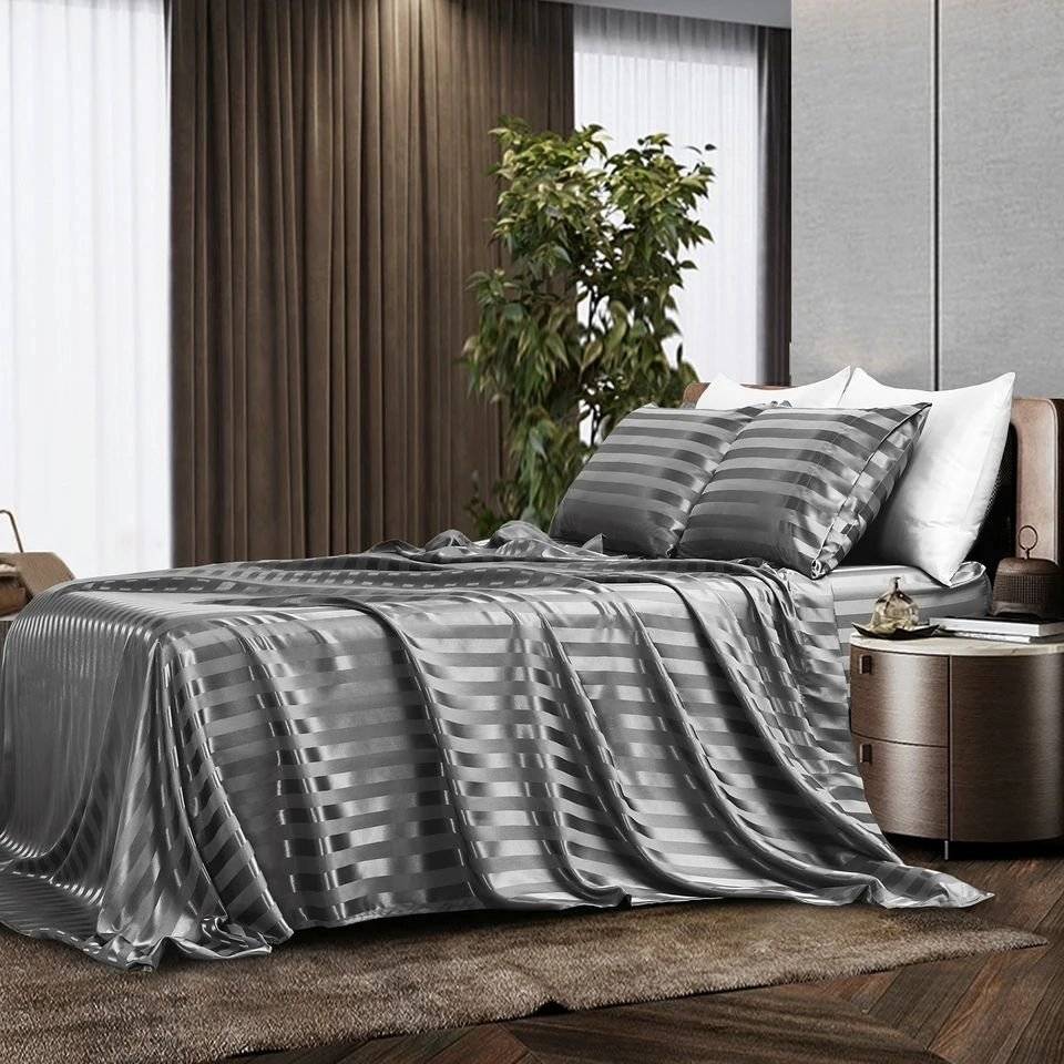Luxury Cotton Stripped Bedsheets | - Elegant Households KE