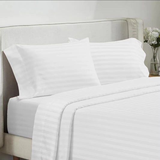 Luxury Cotton Stripped Bedsheets | - Elegant Households KE