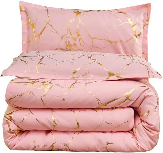 Luxury Gold Marble texture Foil style Duvet cover Set | - Elegant Households KE