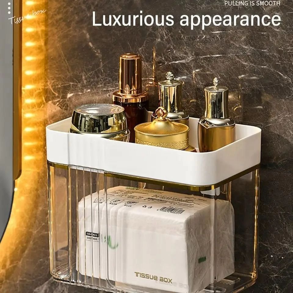 Luxury Gold Plated Wall Mounted Tissue Box | - Elegant Households KE