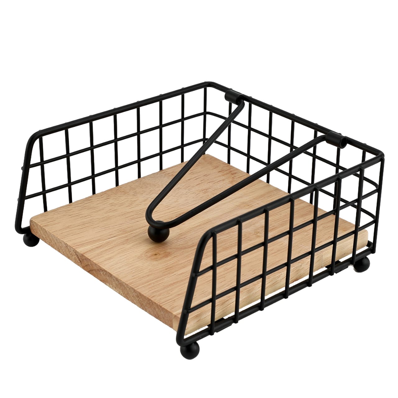 Luxury metallic serviette holder, with Bamboo place on/ napkin holder | - Elegant Households KE