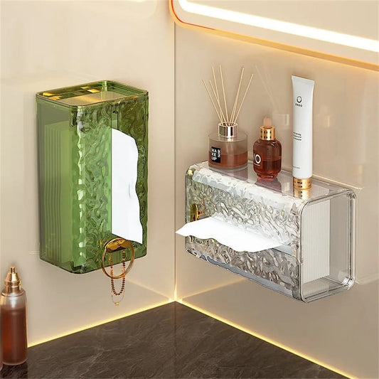 Tissue Holder – Acrylic Wall-Mounted Box for Bathrooms and Offices
