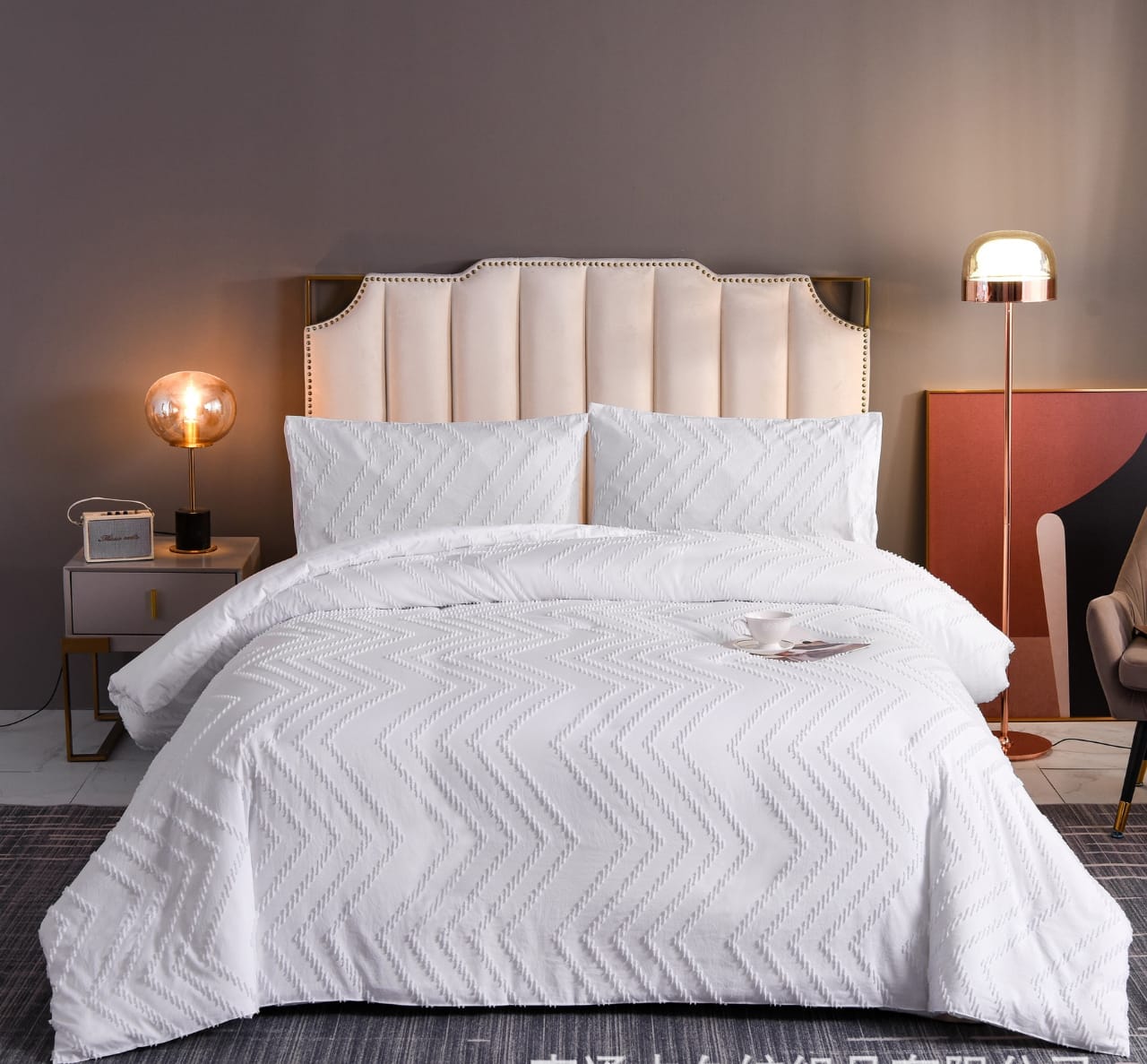 Luxury Tufted Wave Design Duvet cover set | - Elegant Households KE