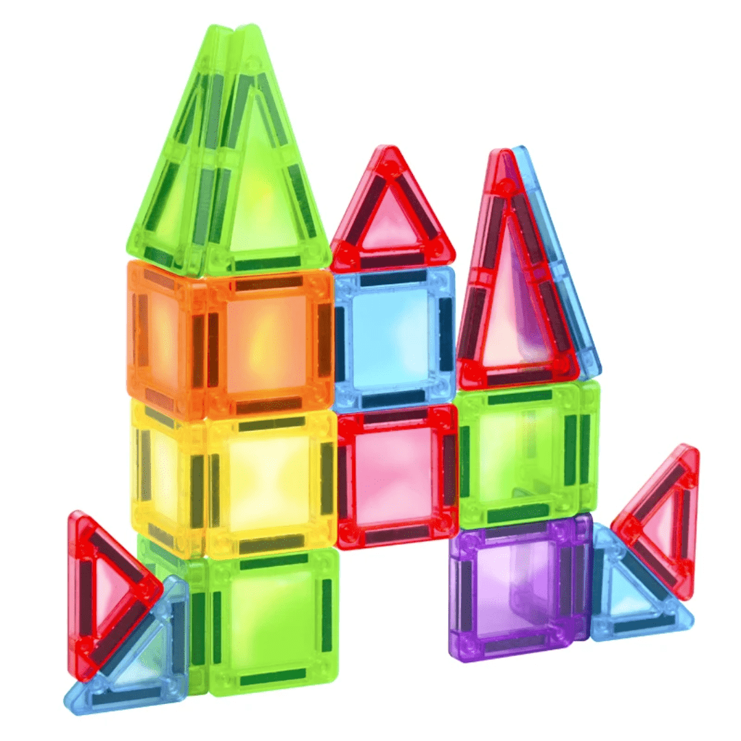 Magnetic Tiles Building Set 100 Pieces | STEM Toy for Kids | - Elegant Households KE