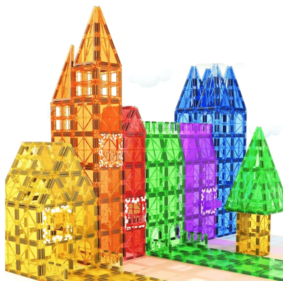 Magnetic Tiles Building Set 100 Pieces | STEM Toy for Kids | - Elegant Households KE