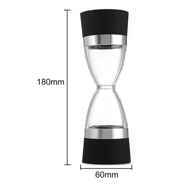 Manually adjustable thickness, hour glass 2 in 1 Dual Salt Pepper Mills,  Pepper Grinder, Sesame, Spice Grinder, Kitchen spice jar* | - Elegant Households KE
