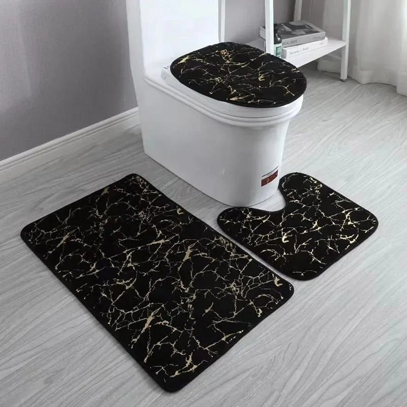 Marble Pattern 3pcs Bathroom Mats | - Elegant Households KE