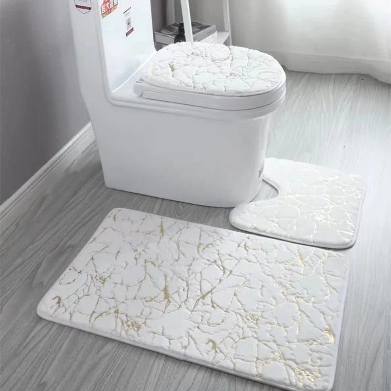 Marble Pattern 3pcs Bathroom Mats | - Elegant Households KE