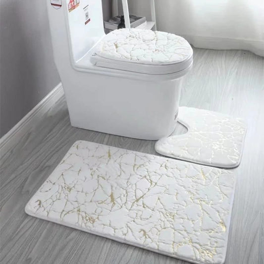 Marble Pattern 3pcs Bathroom Mats | - Elegant Households KE