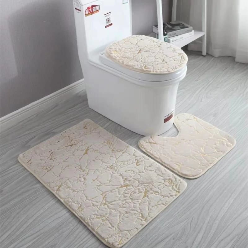 Marble Pattern 3pcs Bathroom Mats | - Elegant Households KE