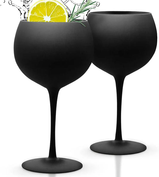Matte Black Wine Glass Goblet | - Elegant Households KE