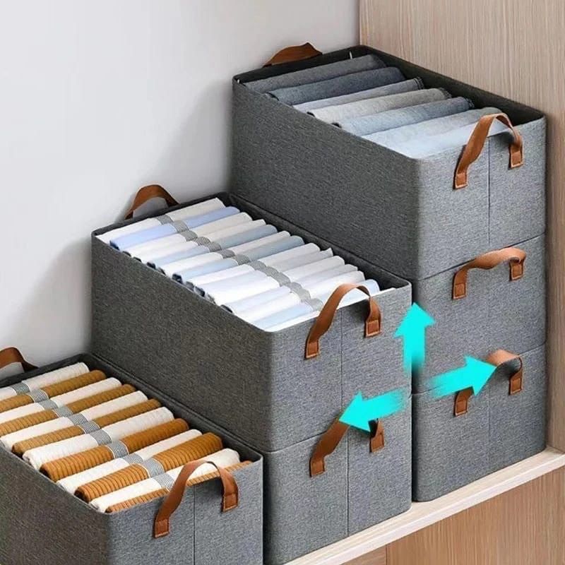 Metal Frame Storage Box Closet Jeans Organizer | - Elegant Households KE