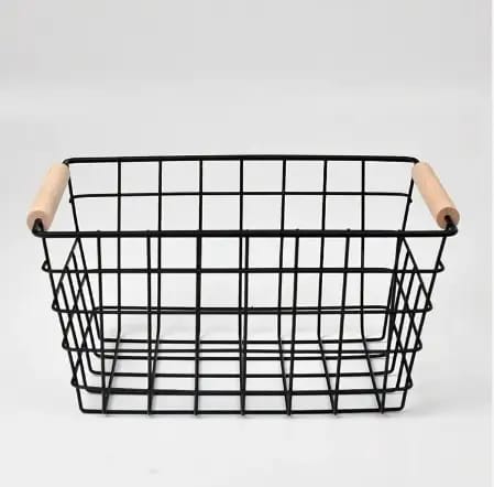 Metal Wire Storage Basket With Handle | - Elegant Households KE