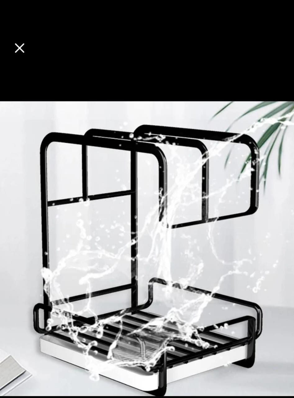 Metallic sink caddy with draining tray | - Elegant Households KE