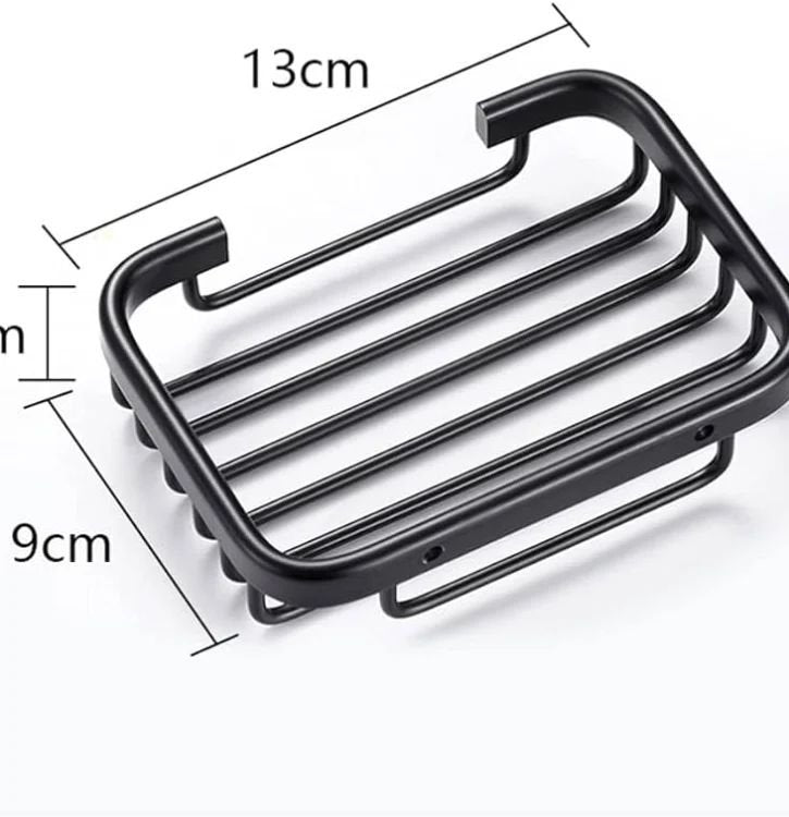 Soap Dish - Metallic Wall-Mount Bathroom Soap Holder with Adhesive & Screw Options