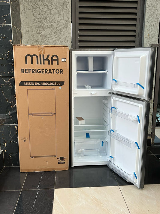 MIKA Fridge, *138L*, 2 Door Top Mount Freezer, Defrost (Direct Cool), | - Elegant Households KE