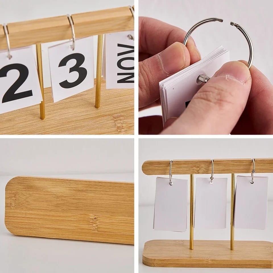 Minimalism Creative Living Room Office Decoration Wooden Calendar | - Elegant Households KE