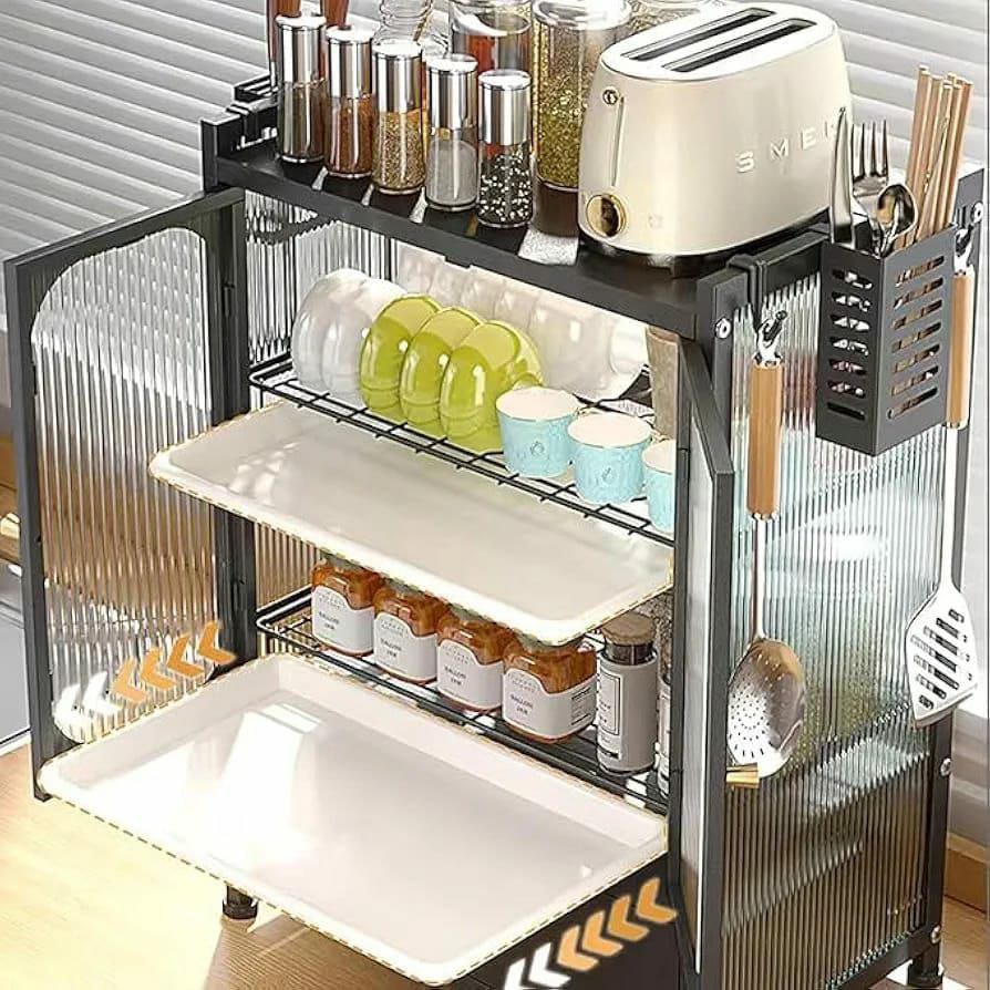 Minimalist Kitchen Countertop dish rack with Drawers | - Elegant Households KE