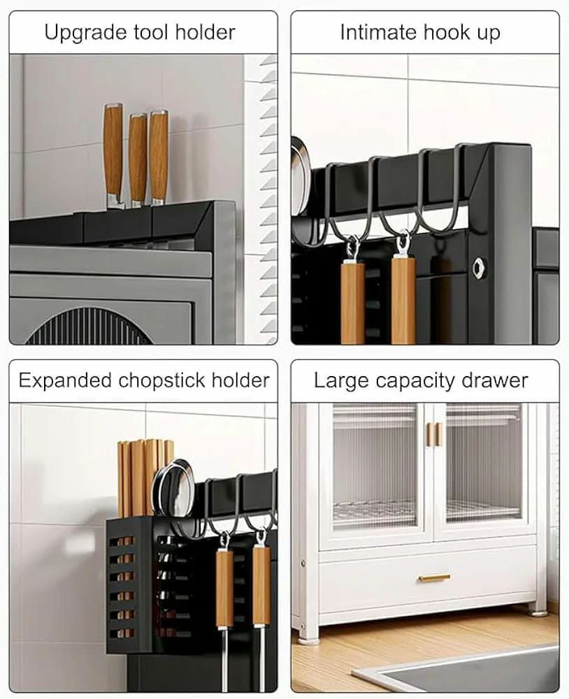 Minimalist Kitchen Countertop dish rack with Drawers | - Elegant Households KE