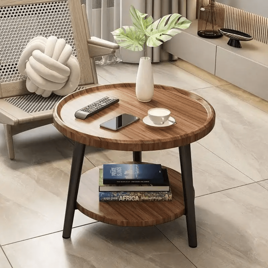 Minimalist Two - Layer Coffee Side Table Stool – Modern Multifunctional Furniture for Living Room | - Elegant Households KE