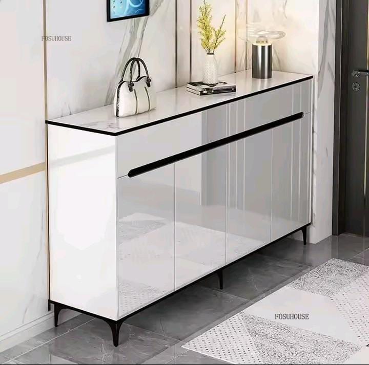 Modern 3 - Door 3 - Drawer Shoe Cabinet – Large Capacity Freestanding Storage Rack for Entrance, Corridor & Living Room | - Elegant Households KE