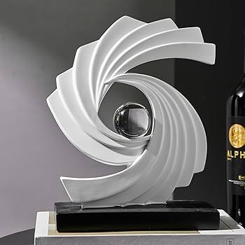 Modern Abstract Art Sculpture – Decorative Spiral Centerpiece | - Elegant Households KE