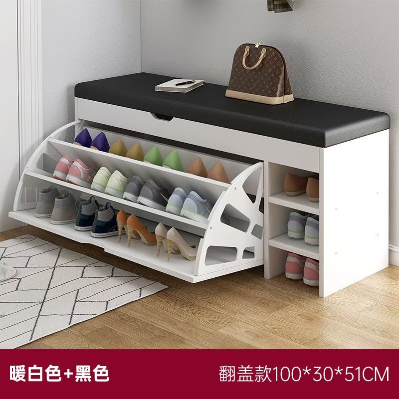 Modern Bucket flip shoe cabinet with seat changing stool bench | - Elegant Households KE