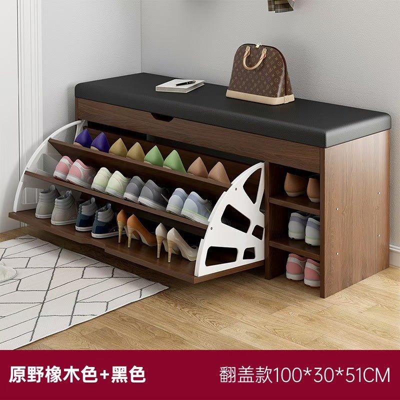 Modern Bucket flip shoe cabinet with seat changing stool bench | - Elegant Households KE