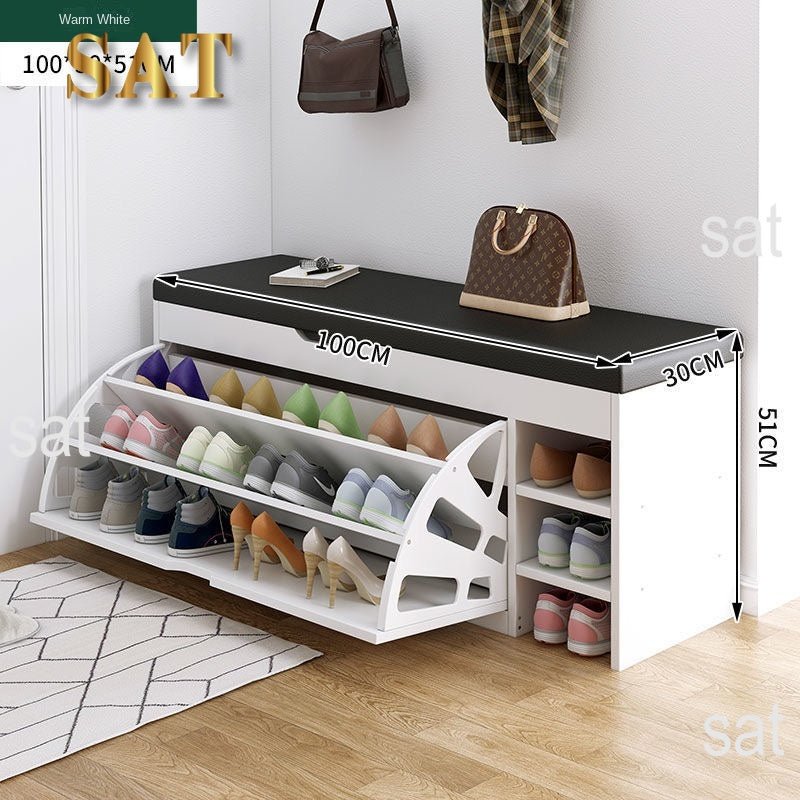 Modern Bucket flip shoe cabinet with seat changing stool bench | - Elegant Households KE