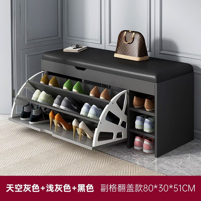 Modern Bucket flip shoe cabinet with seat changing stool bench | - Elegant Households KE