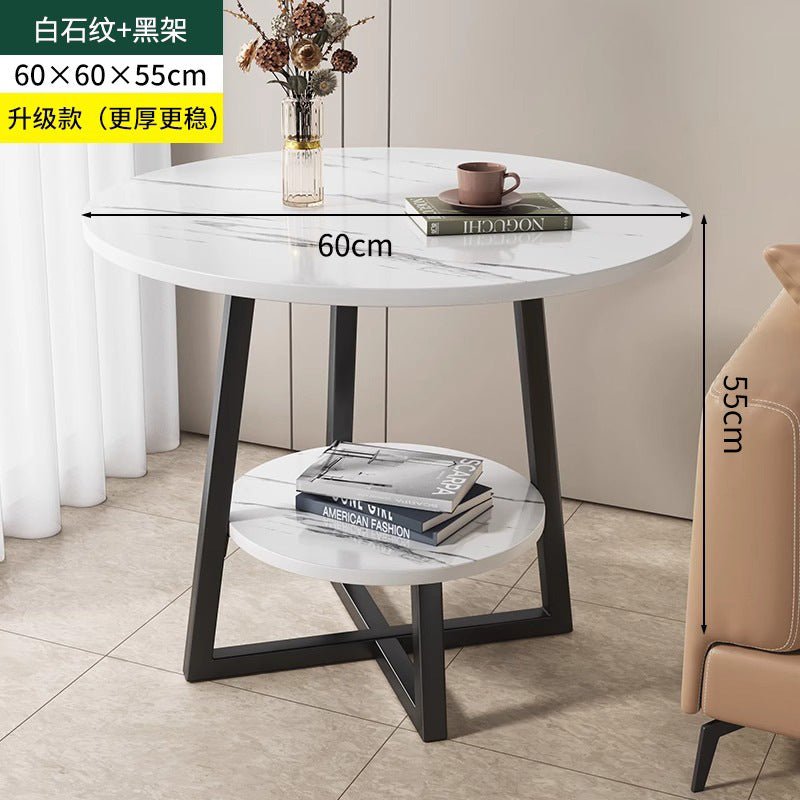 Modern Double Layer Round Side Table | - Elegant Households KE